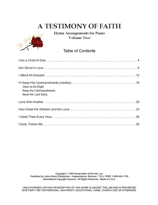 Testimony of Faith - Volume 2