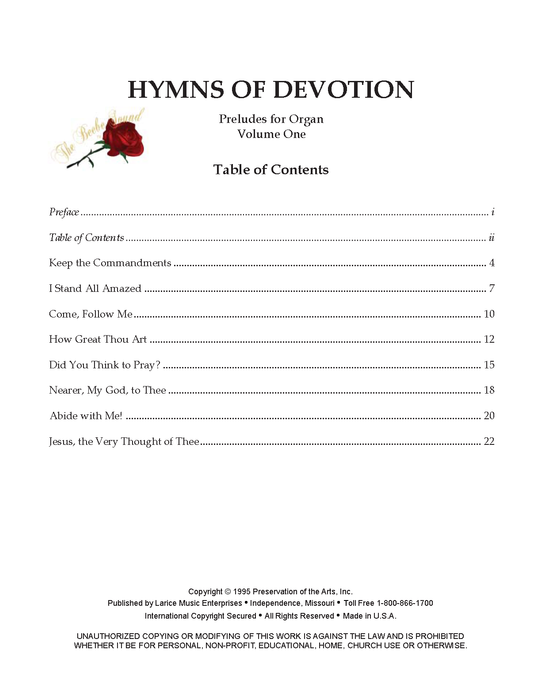 Hymns of Devotion - Volume 1 - Organ