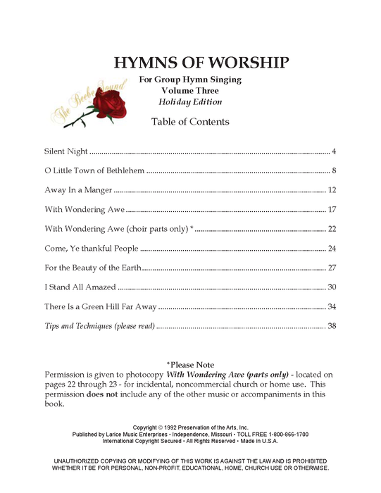 Hymns of Worship - Volume 3 (Easter/Thanksgiving/Christmas)