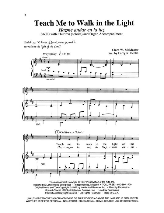 Teach Me to Walk In the Light - SATB and Children's Chorus