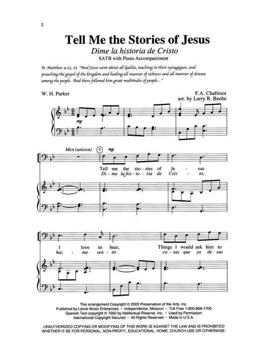 Tell Me the Stories of Jesus - SATB