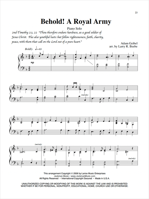 Testimony of Faith - Volume 3 - Piano