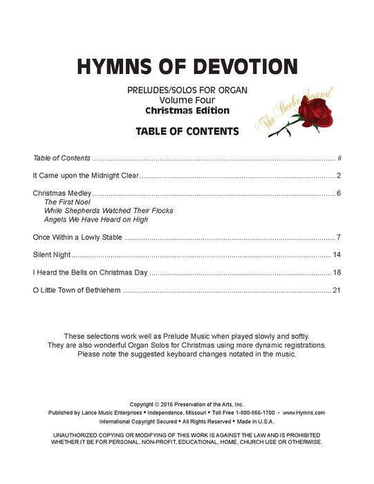 Hymns of Devotion - Volume 4 - Organ - Christmas