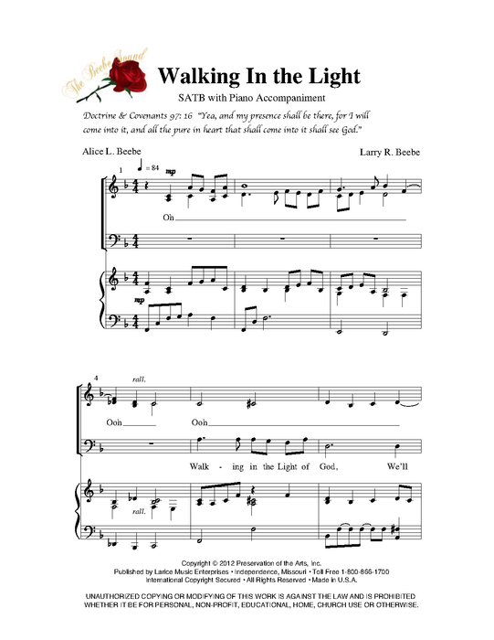 Walking In the Light - SATB