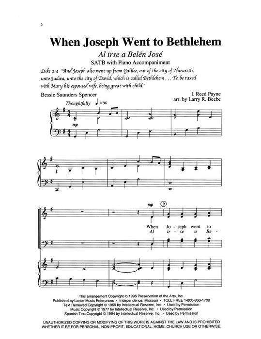 When Joseph Went to Bethlehem - SATB