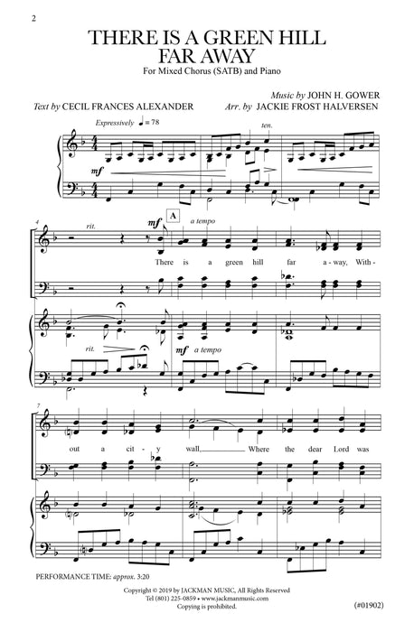 There Is a Green Hill Far Away - SATB | Jackman Music Sheet Music