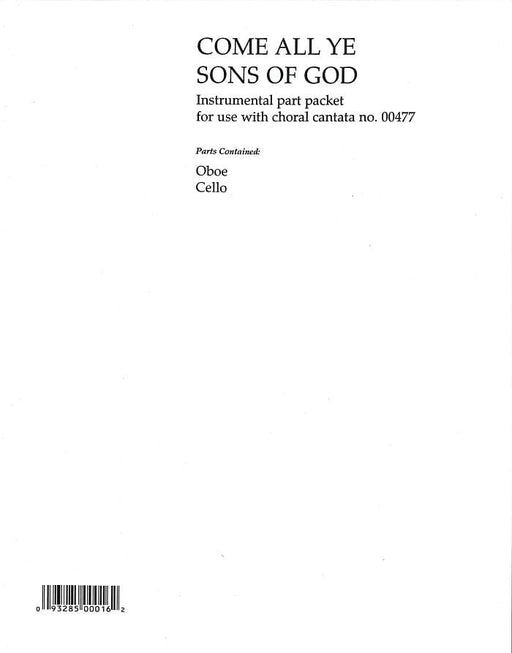 Come All Ye Sons of God - Oboe and Cello Parts | Sheet Music | Jackman Music
