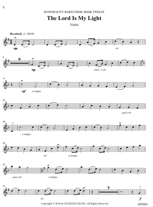 Hymnplicity Ward Choir Book 12 Violin Parts | Sheet Music | Jackman Music