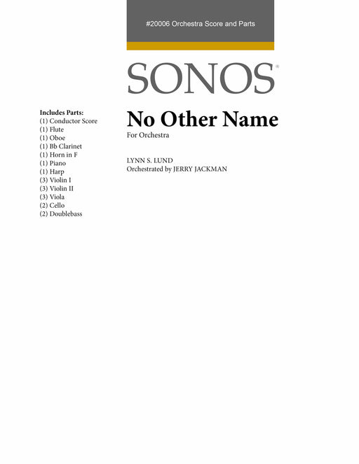 No Other Name - Orchestration | Sheet Music | Jackman Music