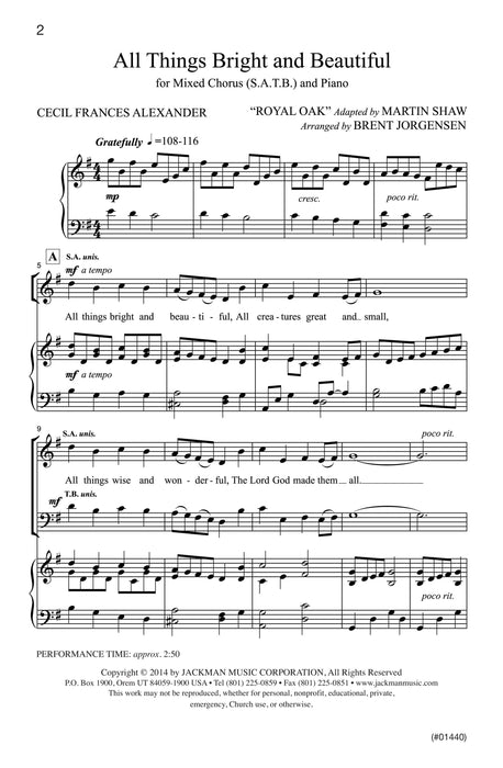 All Things Bright and Beautiful - SATB
