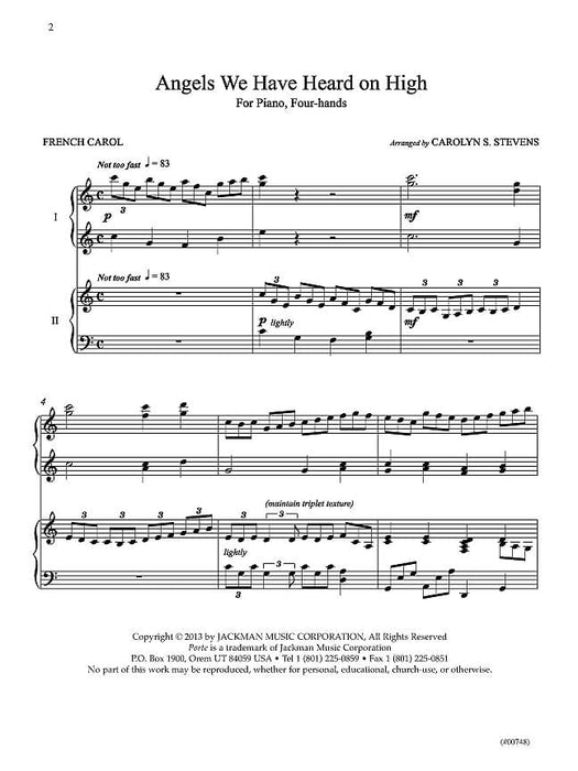 Angels We Have Heard On High Piano Four Hands | Sheet Music | Jackman Music