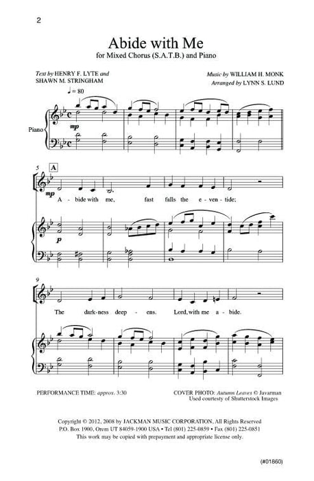 Abide With Me Satb Lund | Sheet Music | Jackman Music