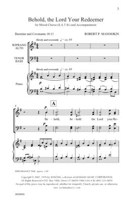 Behold The Lord Your Redeemer Satb | Sheet Music | Jackman Music