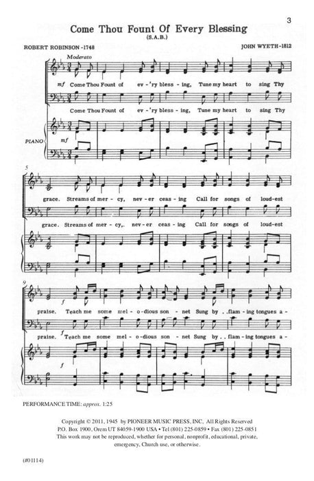 Come Thou Fount Of Every Blessing Sab | Sheet Music | Jackman Music
