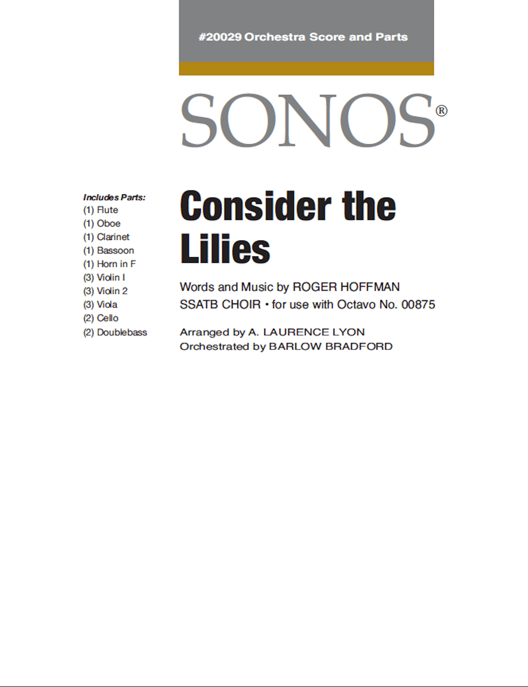 Consider the Lilies Collection — Jackman Music