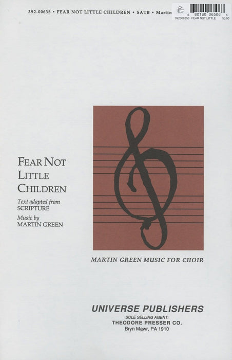 Fear Not Little Children - SATB | Sheet Music | Jackman Music