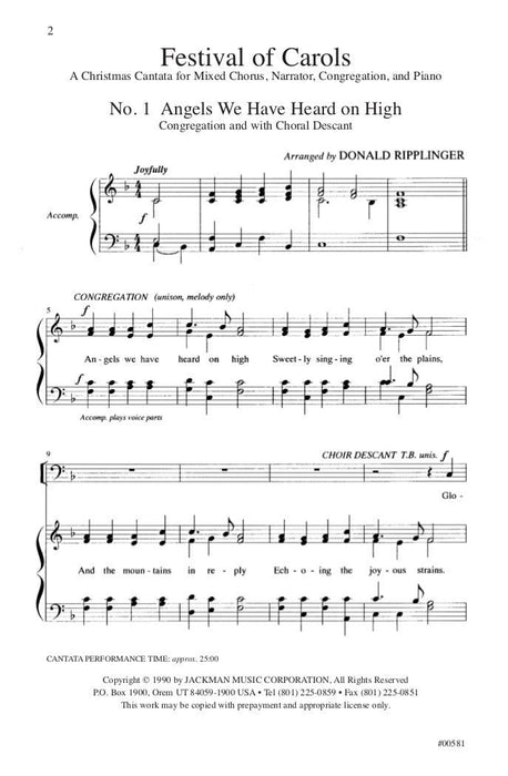 Festival Of Carols Cantata | Sheet Music | Jackman Music