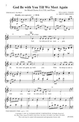 God Be With You Till We Meet Again Satb | Sheet Music | Jackman Music