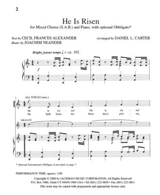 He Is Risen Sab | Sheet Music | Jackman Music