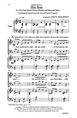 His Son Two Part Women And Men | Sheet Music | Jackman Music