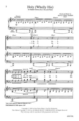 Holy Wholly His Satb | Sheet Music | Jackman Music