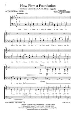 How Firm A Foundation Satb A Cappella | Sheet Music | Jackman Music