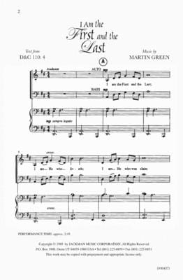 I Am The First And The Last Satb | Sheet Music | Jackman Music