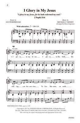 I Glory In My Jesus Satb | Sheet Music | Jackman Music
