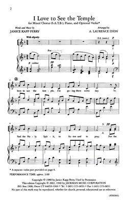 I Love To See The Temple Satb | Sheet Music | Jackman Music