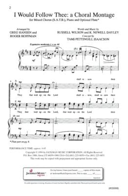 I Would Follow Thee Choral Montage Satb | Sheet Music | Jackman Music
