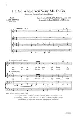 Ill Go Where You Want Me To Go Sab | Sheet Music | Jackman Music