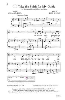 Ill Take The Spirit For My Guide Ssa | Sheet Music | Jackman Music