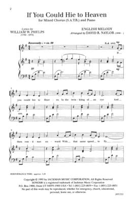 If You Could Hie To Heaven Satb | Sheet Music | Jackman Music