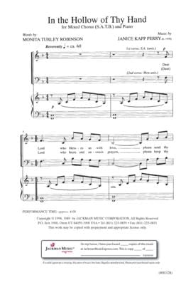 In The Hollow Of Thy Hand Satb | Sheet Music | Jackman Music