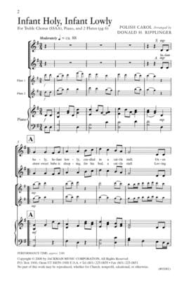 Infant Holy Infant Lowly Ssaa | Sheet Music | Jackman Music