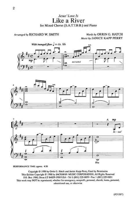 Jesus Love Is Like A River Sattbb | Sheet Music | Jackman Music
