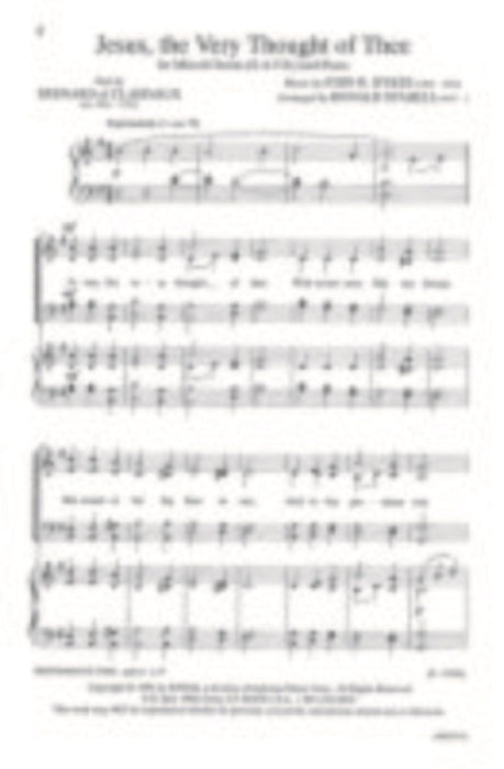 Jesus The Very Thought Of Thee Satb Staheli | Sheet Music | Jackman Music