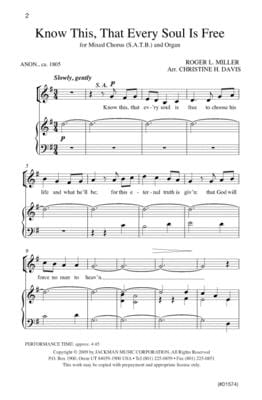 Know This That Every Soul Is Free Satb | Sheet Music | Jackman Music