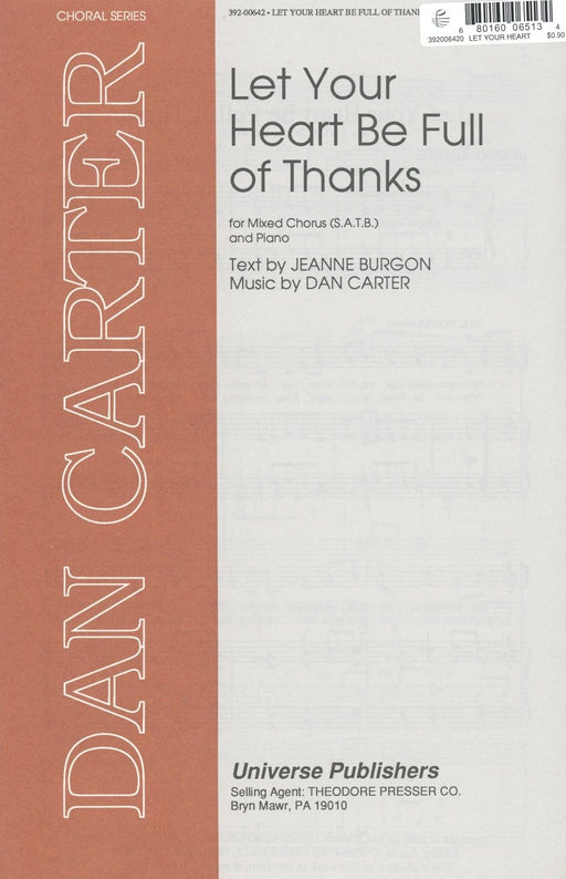 Let Your Heart Be Full of Thanks - SATB (Digital Download) | Sheet Music | Jackman Music