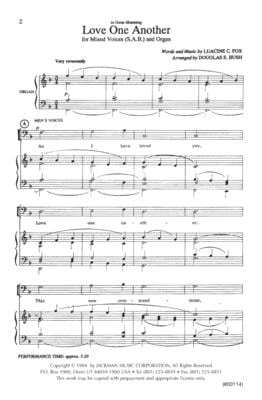 Love One Another Sab And Organ | Sheet Music | Jackman Music