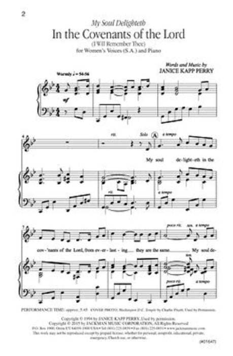 My Soul Delighteth In The Covenants Of The Lord Sa | Sheet Music | Jackman Music