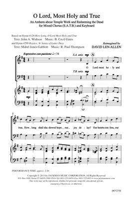 O Lord Most Holy And True Satb | Sheet Music | Jackman Music