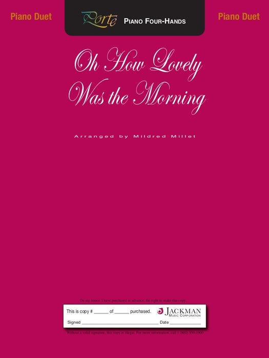 Oh How Lovely Was The Morning - Piano Duet | Sheet Music | Jackman Music