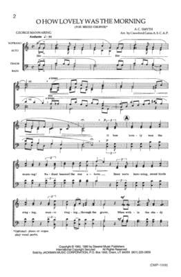 Oh How Lovely Was The Morning Ssaattbb A Cappella | Sheet Music | Jackman Music