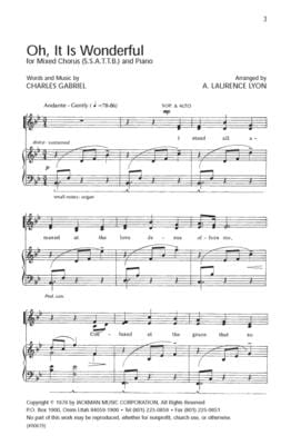 Oh It Is Wonderful Ssattb | Sheet Music | Jackman Music