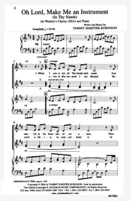Oh Lord Make Me An Instrument In Thy Hands Ssa | Sheet Music | Jackman Music