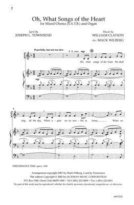 Oh What Songs Of The Heart Satb | Sheet Music | Jackman Music