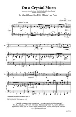 On A Crystal Morn Satb Two Flutes And Piano | Sheet Music | Jackman Music