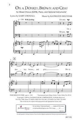On A Donkey Brown And Gray Satb | Sheet Music | Jackman Music