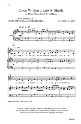 Once Within A Lowly Stable Satb | Sheet Music | Jackman Music